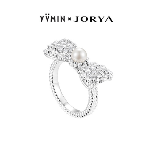 YVMIN尤目 x JORYA 宝石花蕾丝蝴蝶结戒指生日礼物设计师新品