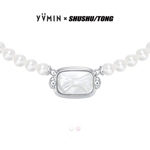 YVMIN尤目 x SHUSHUTONG 蝴蝶结浮雕珍珠项链女生日礼物女生新品