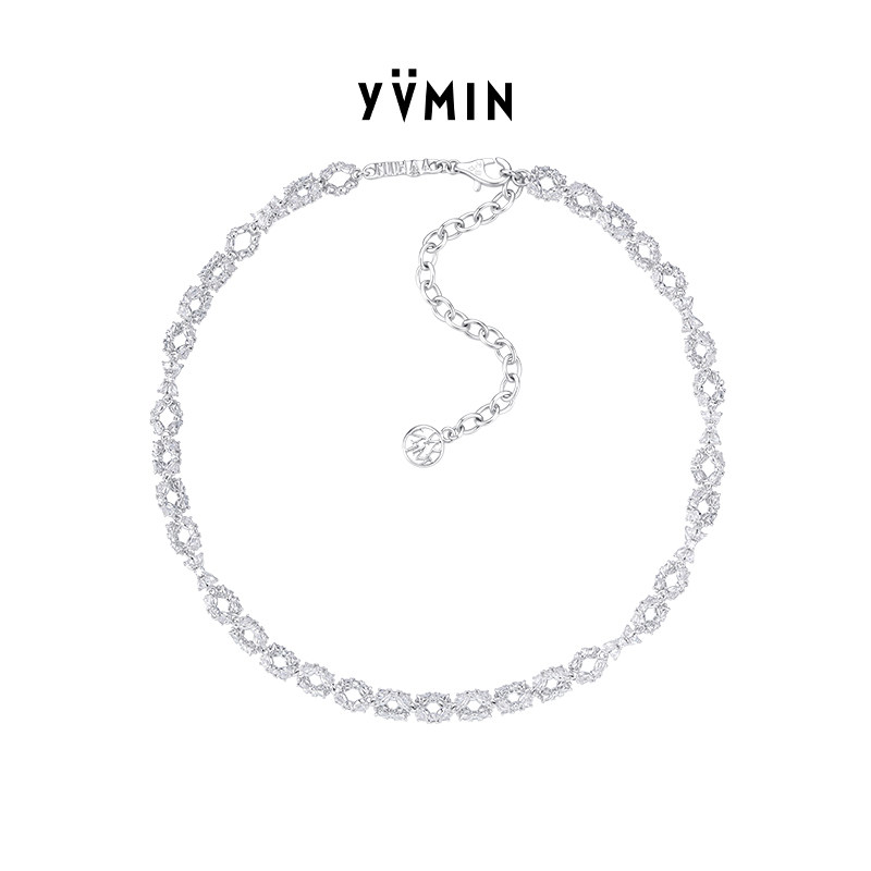 YVMIN尤目 宝石蝴蝶结肌理环项链毛衣链生日礼物新品