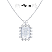YVMIN尤目水晶熊宝石边吊坠小熊项链设计师情人节生日礼物