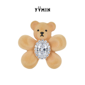 YVMIN尤目 扁熊花夹子发夹设计师生日礼物