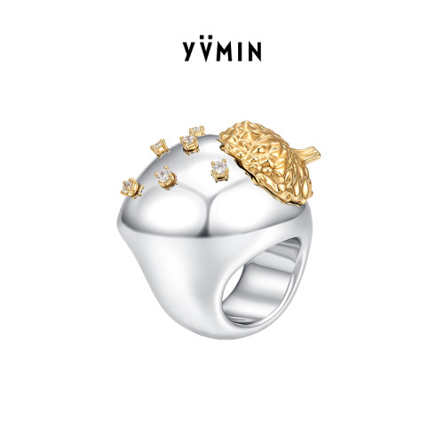 YVMIN尤目 橡果宝石戒指设计师生日礼物