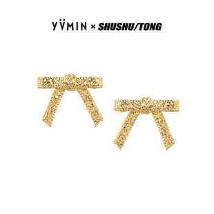 YVMIN尤目 x SHUSHUTONG 玫瑰蝴蝶结水滴钻耳钉耳环情人节礼物