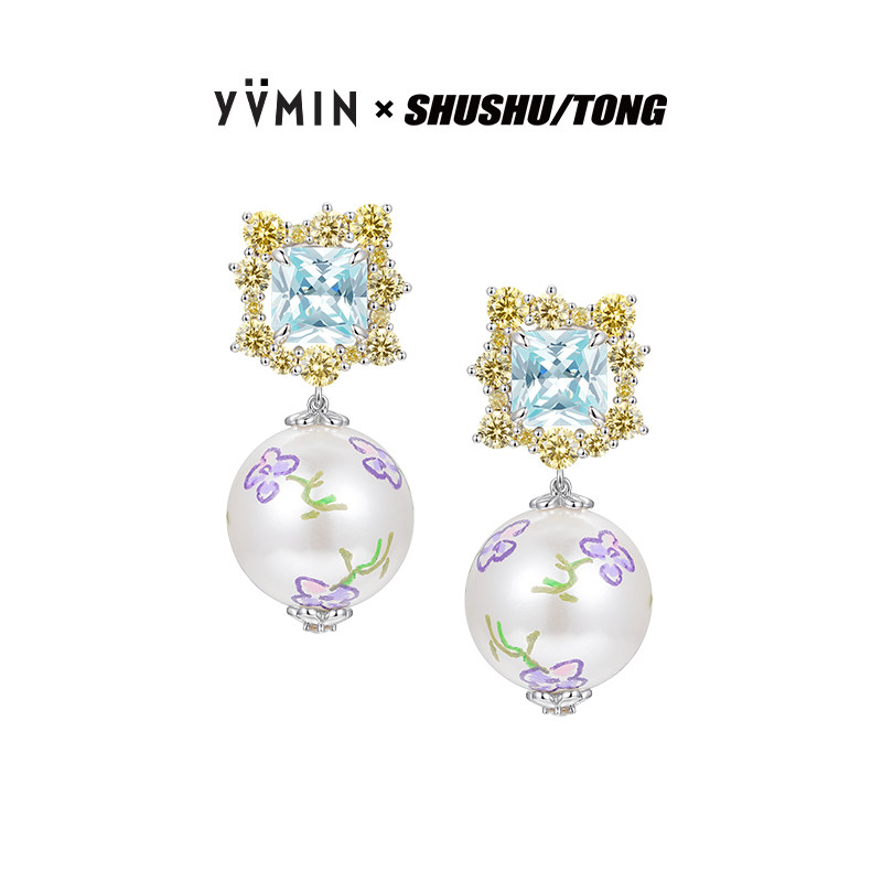 YVMIN尤目 x SHUSHUTONG 彩绘珍珠宝石耳坠耳钉生日礼物