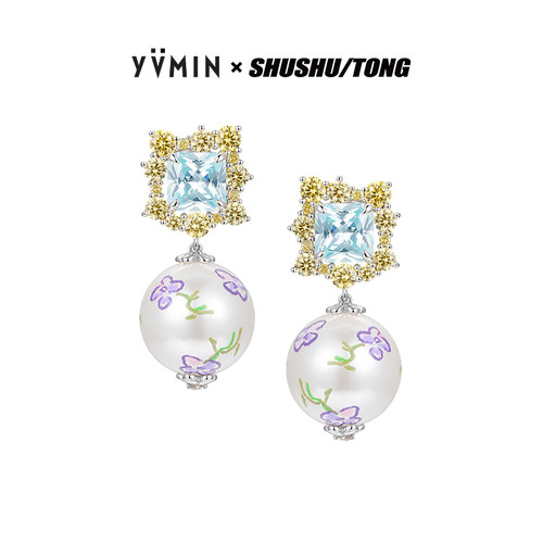 YVMIN尤目 x SHUSHUTONG 彩绘珍珠宝石耳坠耳钉生日礼物