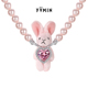 YVMIN尤目 粉色毛绒兔子项链爱心宝石项链锁骨链毛衣链生日礼物