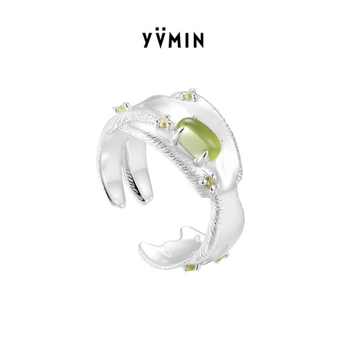YVMIN尤目 变形小熊戒指锆石镶嵌925银饰品生日礼物新品