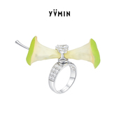 设计师生日礼物新品 YVMIN尤目 旋转苹果核戒指女款