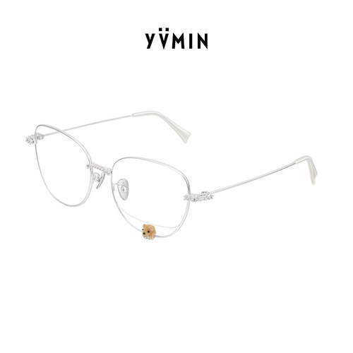 YVMIN尤目植绒熊宝石吊坠眼镜