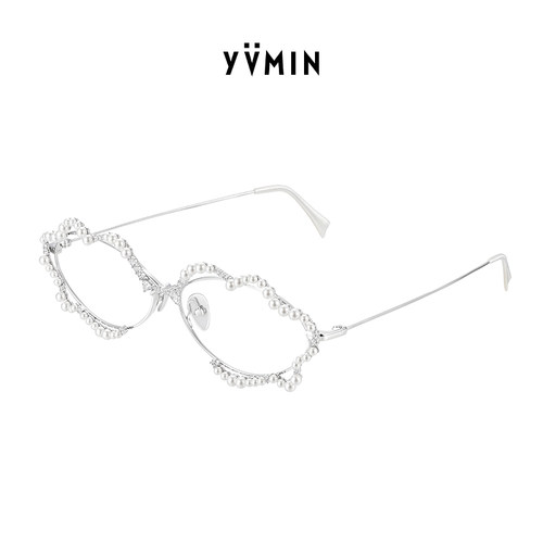 YVMIN尤目 雏菊珍珠眼镜平光镜设计师生日礼物新品礼物女生