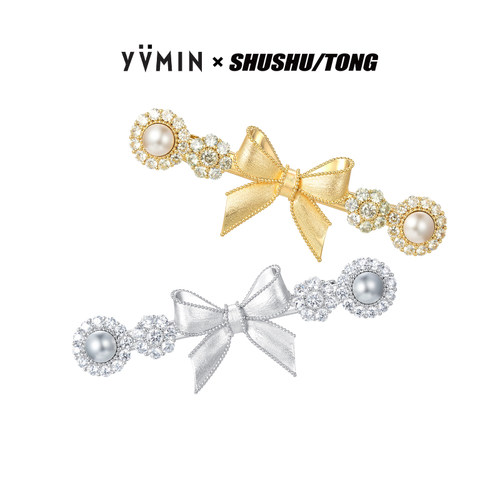 YVMIN尤目 x SHUSHUTONG 蝴蝶结宝石鸭嘴夹发夹发卡生日礼物新品