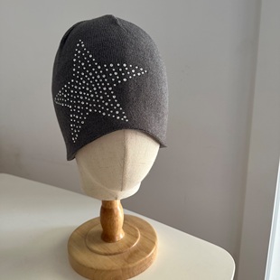 灵魂挚友|复古辣妹小众y2k百搭烫钻毛球五角星头巾帽包头帽女