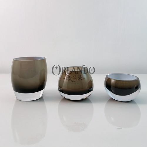 欧兰朵咖色玻璃花瓶客厅轻奢摆件