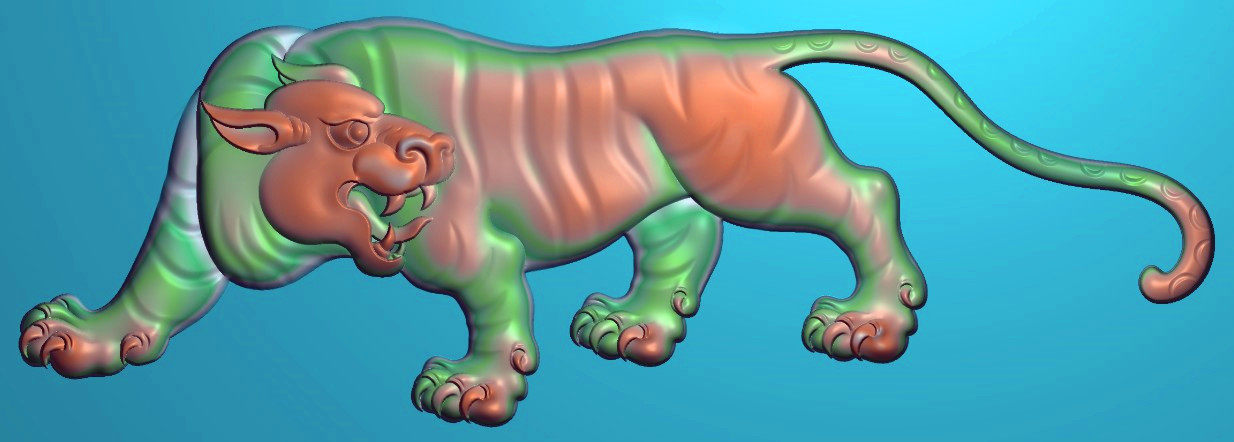 精雕图老虎浮雕图老虎灰度图壁画中堂画迎门墙文泰线雕画作图素材