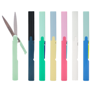 日本PLUS普乐士笔式小剪刀学生便携式家用不锈钢剪线头笔形省力剪纸刀创意手工小号安全迷你可随身折叠小剪刀