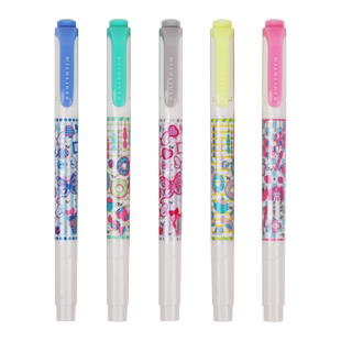 日本斑马wkt7荧光笔甜甜圈限定甜点国度双头淡色手账粗细两用划重点标记笔彩色一套莹光颜色做笔记灰色萤光笔