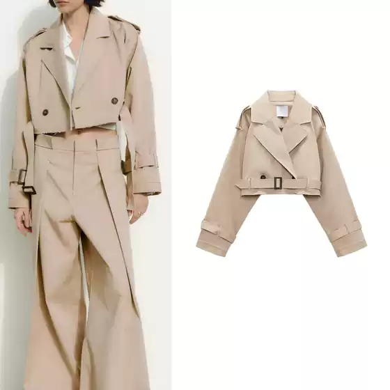 Spring New Versatile British Style Loose-Fitting Belted Long-Sleeve Casual Trench Coat for Women 2010716
