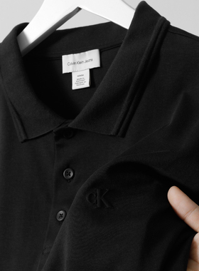 正品Calvin Klein 纯色polo衫商务男士翻领休闲百搭男短袖4RAB202