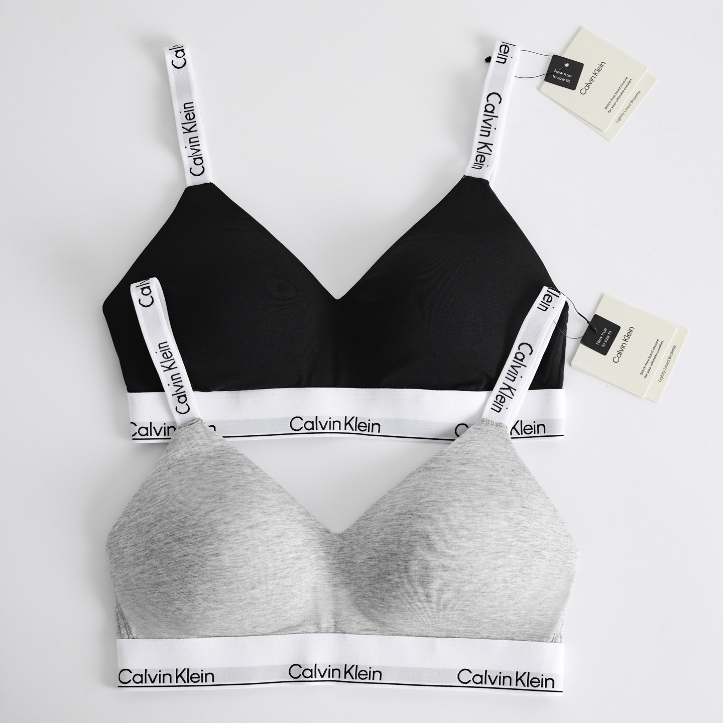 Calvin Klein摩登引力带无钢圈软支撑提花肩带美背文胸CK女士内衣