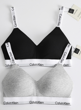 Calvin Klein摩登引力带无钢圈软支撑提花肩带美背文胸CK女士内衣