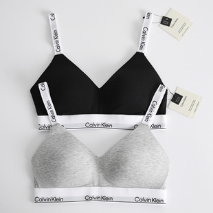 Calvin Klein摩登引力带无钢圈软支撑提花肩带美背文胸CK女士内衣