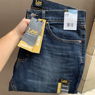 LEE李青年中腰直筒微弹牛仔裤