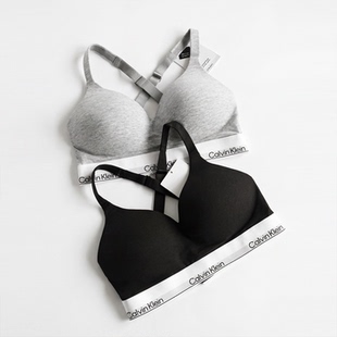 Calvin Klein摩登引力带无钢圈美背性感内衣CK提花女士文胸QF8500