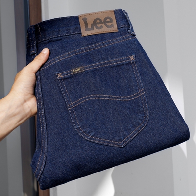 Lee李经典复古直筒深色牛仔裤