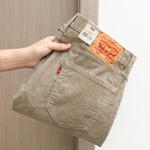 正品 Levis李维斯休闲裤 男士 美版 505卡其色灯芯绒中腰宽松直筒长裤