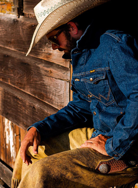 Wrangler威格原色牛仔夹克男士西部黄石风硬汉外套户外帅气机车衣