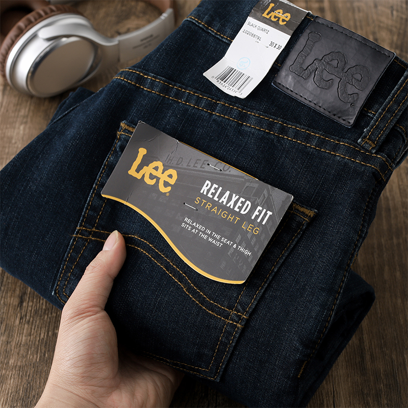 Lee宽松直筒加绒加厚保暖牛仔裤