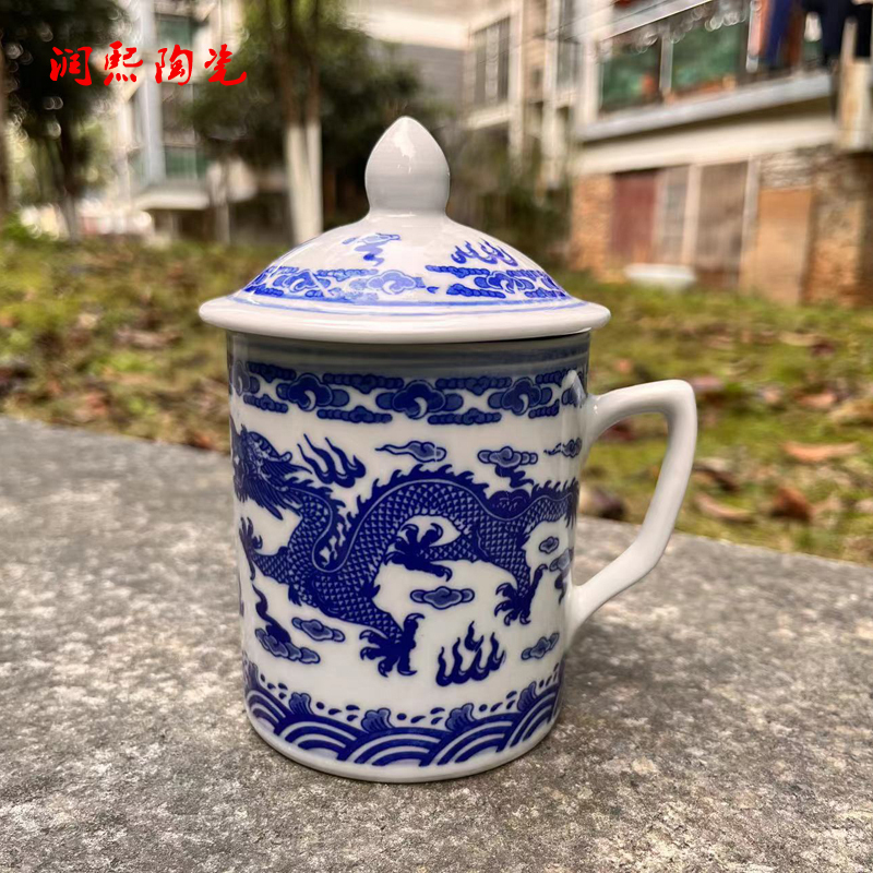 润熙中式釉下彩纯陶瓷水墨风结实