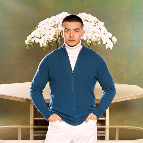 AllenXie拉链山羊绒开衫