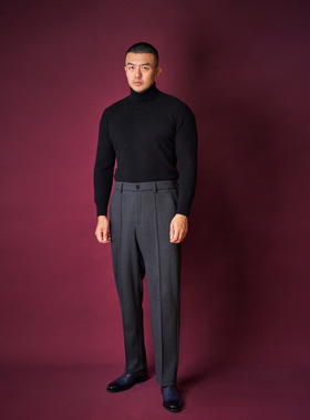 刀锋西裤羊毛长裤男直筒西裤商务秋冬休闲宽松Allen Xie艾伦谢