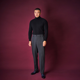 商务秋冬休闲宽松Allen 男直筒西裤 Xie艾伦谢 羊毛长裤 刀锋西裤