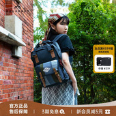 2025年新款 Doughnut甜甜圈双肩包撞色牛仔条纹书包斜挎包电脑背包