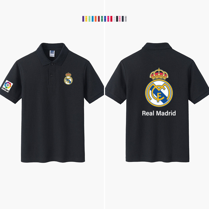 REAL MADRID FOOTBALL LA LIGA REAL MADRID TEAM JERSEY REAL MADRIDPOLO SHIRT LAPEL T-SHIRT SHORT SLEEVE JUNIORS