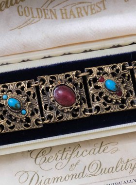 Vintaga莱茵石复古宫廷手链