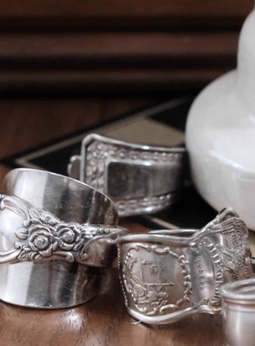 Vintage老银复古手工制戒指