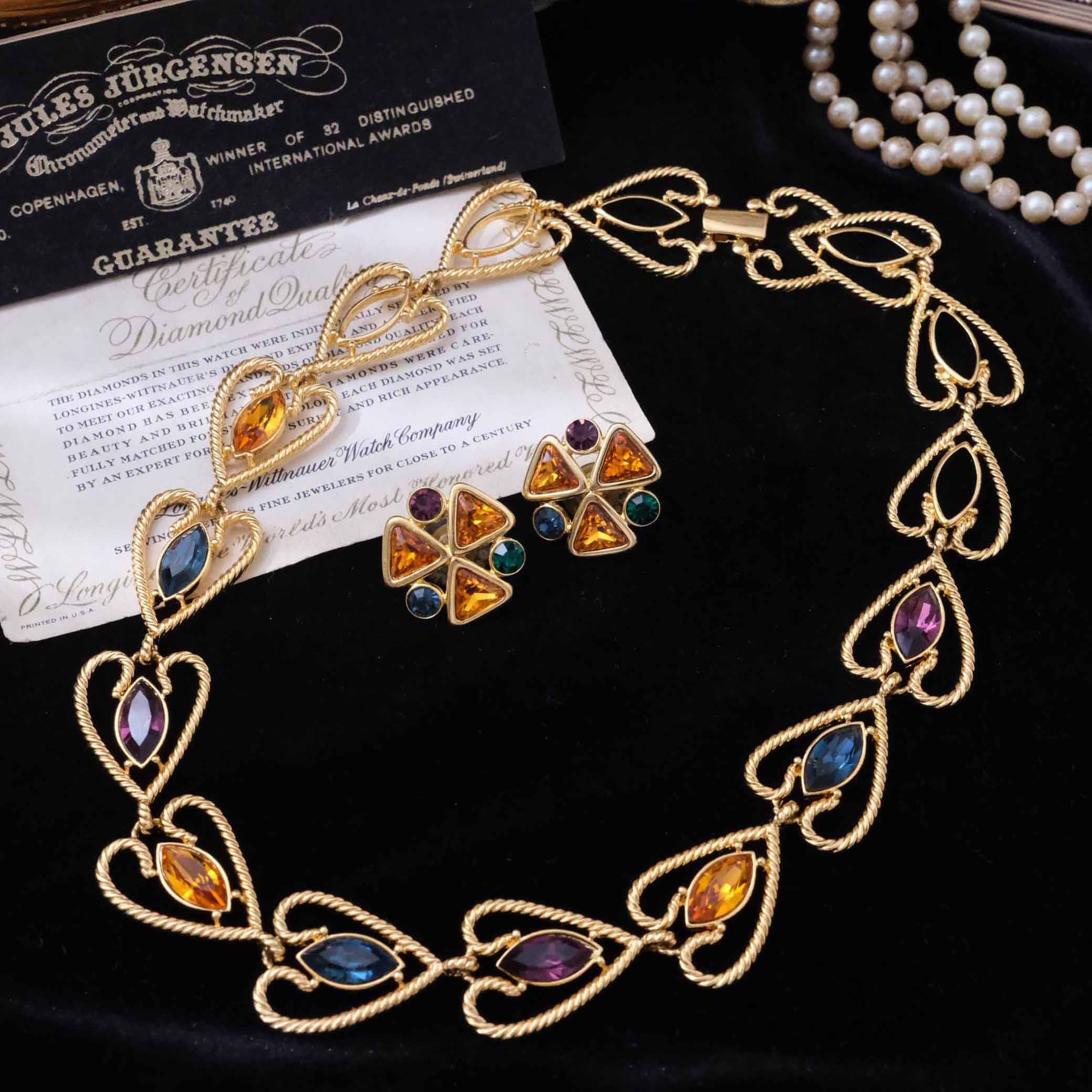 Napier水晶女摩登优雅中古项链