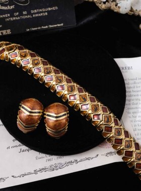 JoanRivers珐琅彩几何复古手链