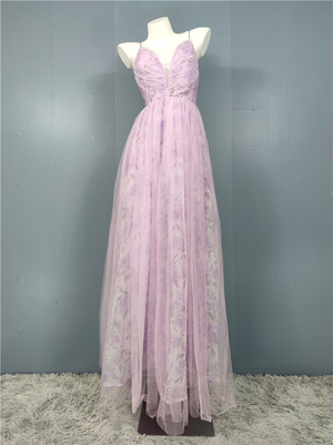 外贸春夏新款女装性感辣妹修身显瘦宴会派对网纱印花吊带连衣裙