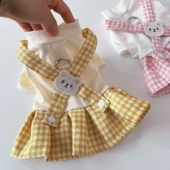 宠物春夏薄款 可爱背带连衣裙可牵引绳泰迪比熊小型犬狗狗猫咪衣服