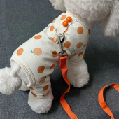 宠物春夏季 四脚衣服可牵引泰迪比熊博美小型犬狗狗家居睡衣 轻薄款