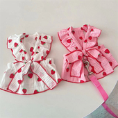 宠物可爱甜美棉纱公主裙可牵引泰迪比熊小型犬狗狗猫咪春夏季 衣服