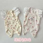 纯棉透气宠物春夏包肚护肚子四脚背心宠物小型犬狗狗猫咪睡觉衣服