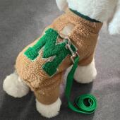 宠物秋冬季 加绒保暖防寒四脚衣泰迪比熊小型犬狗狗可挂牵引绳衣服