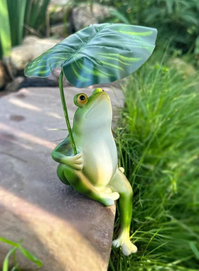 青蛙小动物摆件桌面桌面麻雀树脂