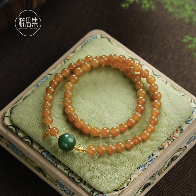 【泊云舟手串】天然和田玉糖料碧玉无黑点菠菜绿18k金双圈送礼,饰品/流行首饰/时尚饰品新,手链,淘宝优惠券,粉丝福利购,淘宝优惠卷