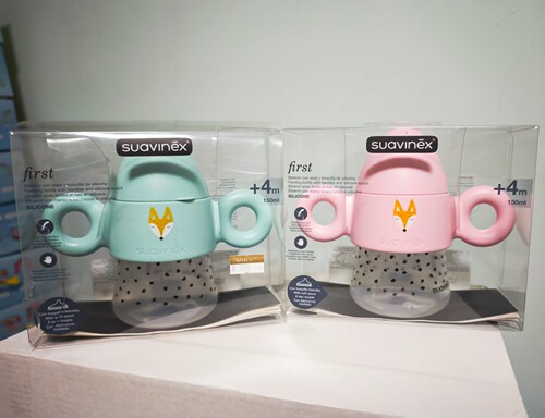 西班牙Suavinex/苏维妮婴儿学饮杯防漏摔宝宝水杯硅胶鸭嘴杯150ml